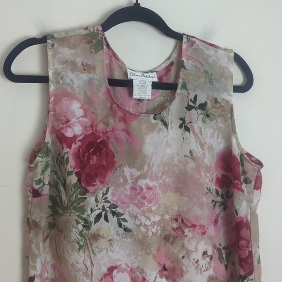 Vintage 90's Floral Romantic Semi-sheer Maxi Slip Dress Women's Size 14 - Picture 3 of 8